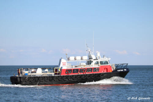 Captain Tom heading out of the Indian River Inlet