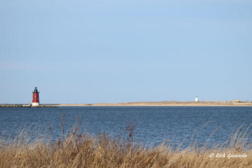 Delaware Breakwater East End Lighthouse (left) and Harbor of Refuge Lighthouse (right)